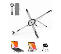 Viozon Supporto per computer portatile da scrivania, pieghevole e regolabile, con supporto magnetico per telefono, supporto in alluminio per laptop da 10-16 pollici e telefoni/tablet da 4-33 cm