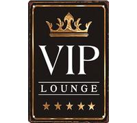 VIP Lounge Targa in metallo vintage creativa retrò decorazione da parete per corridoio, casa, bagno, cucina, cancello, ufficio, negozio, club, giardino, bar, caffè, 30,5 x 40,6 cm
