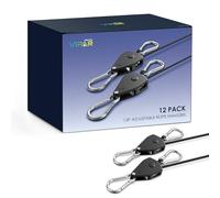 VIPARSPECTRA - Juego de 2 y 6 Pares de cuerdas de trinquete ajustables de 1/8 pulgadas para accesorios de Luz de crecimiento y jardinería, capacidad de 150 libras