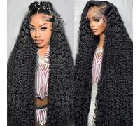 VIPbeauty Parrucche frontali in pizzo a onde profonde parrucche per capelli umani per donne 200% densità 13x6 Hd parrucche trasparenti in pizzo con onde d'acqua umane pre-pizzicate con nodo sbiancante
