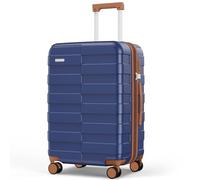 Vipbox Valigie Rigide Media 65cm (3 ANNI DI SERVIZIO VIP) Espandibile Policarbonato Ultra Leggera Trolley da Viaggio Durevole Valigia con Chiusura TSA e 4 Ruote, Blu Classico