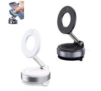Vipbugo Phone Holder, Vipbu Phone Mount, 360° Adjustable Vacuum Magnetic Holder, Universal Car Mount with Ultra-Strong Grip, Dual-Axis Adjustability & Versatile Use (black vacuum+white vacuum)