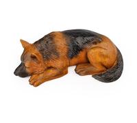 VIPbuy Urna commemorativa per ceneri, in resina, a forma di cane sdraiato, regalo di simpatia per la perdita del cane, statuetta commemorativa per animali domestici (pastore tedesco)