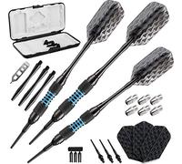 Viper Bobcat Weight Soft Tip Darts with Storage/Travel Case, Freccette Regolabili con Punta Morbida Unisex-Adulto, Ottone Rivestito Nero con Anelli Blu, 16 Grams (Adjustable to 18 And 19 Grams)