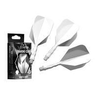 Viper Diamond Core - Freccette con sistema integrato di alette e asta, accessorio di precisione con polimeri resistenti per prestazioni migliorate, set da 3, albero corto, volo standard n. 6, bianco