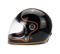 ViPER F656 Full Face Motorcycle Motorbike Helmet ECE 22.06 Approved Vintage Motorbike Helmets for Adult Men And Women Touring Urban Bike Safety Wear Full Face Helmet (Black/Copper,XL)