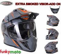 VIPER RXV288 CASCO MOTOCROSS DUPLICE SCOPO SULLA STRADA E FUORI STRADA VENTURA