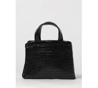 VIPERA Borsa a mano in pelle intrecciata con doppi manici e tracolla OS Nero