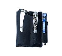 VIPERADE PJ12 EDC Fodero in pelle Guaina multiutensile Fondina per strumenti Fodero per coltello Guaina per torcia elettrica per Leatherman Guaina per coltello multiutensile con 2 tasche (Nero)