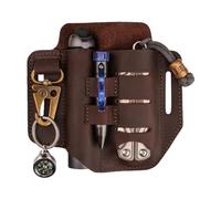 VIPERADE PJ13 Plus Fodero multiuso in pelle per cintura, custodia organizer in pelle per strumenti EDC con gancio portachiavi per multiutensile EDC/piccola torcia elettrica/penna/portachiavi (marrone)