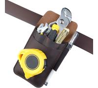 VIPERADE PJ14 - Custodia in pelle per attrezzi, metro a nastro, pinze, cacciavite, 4 tasche, organizer con 1 passante per penna tattica (marrone), PJ14-BW-EU