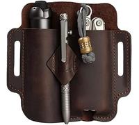 VIPERADE PJ19 Borsa in Pelle EDC Organizer Multiuso Tattica Con Portachiavi e Portapenne - Passante per Cintura - Campeggio All'aperto - Marrone