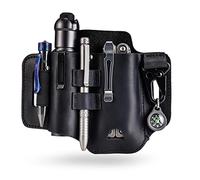 VIPERADE PJ35 Fodero multiutensile in pelle EDC con 3 tasche, fondina per attrezzi, coltello, fodero per cintura, guaina per torcia elettrica per multiutensili fodero per coltello