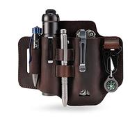 VIPERADE PJ35 Fodero multiutensile in pelle EDC con 3 tasche, fondina per attrezzi, coltello, fodero per cintura, guaina per torcia elettrica per multiutensili fodero per coltello
