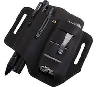 VIPERADE PJ8 Fodero in pelle per EDC Organizzatore Supporto multifunzionale in pelle Retro Hademade 2 tasche Cintura fondina Pouch per strumento penna tattica quotidiana trasportare all'aperto-Nero