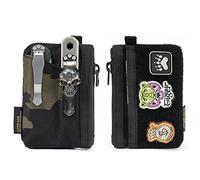 VIPERADE VE17 Mini borsa tascabile EDC, piccola borsa organizer EDC con 4 tasche, borsa per attrezzi EDC con area di chiusura in strappo, borsa aggiuntiva per zaino piccolo - Mimetico Nero