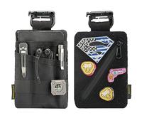 VIPERADE VE23 Borsa organizer piccola EDC con fibbia, Borsa organizer EDC con 5 tasche, Borsa piccola per attrezzi EDC da uomo, Borsa multiutensile EDC con superficie in strappo (Nero)