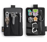 VIPERADE VE27 Organizer EDC Piccola tasca EDC con tasche 4, Borsa piccola per attrezzi Organizer tascabile EDC per utensili multipli con superficie in strappo-Cordura nera