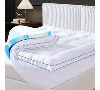 VIPfree Coprimaterasso in memory foam a doppio strato, 10,2 cm, in memory foam, 5,1 cm e cuscino di raffreddamento da 5,1 cm