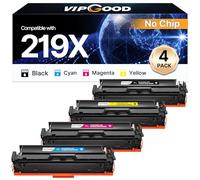 VIPGOOD 219X Toner Compatibile per HP 219X 219A W2190X per Color Laserjet Pro MFP 3302FDW 3302FDWG 3302SDWG 3202DN 3202DW (Nero Ciano Giallo Magenta, 4-Pack)