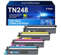 VIPGOOD TN248 TN-248CMYK Toner con Chip Compatibile per Brother TN 248 TN248XL TN-248 per MFC-L3740CDW DCP-L3560CDW MFC L3760CDW DCP-L3520CDW HLL3240CDW HL-L3220CW (Nero Ciano Giallo Magenta, 4-Pack)
