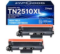 VIPGOOD TN2510 TN2510XL Cartuccia toner compatibile per Brother TN2510 TN2510XL per Brother DCP-L2627DWE DCP-L2620DW MFC-L2800DW HL-L2400DWE MFC-L2827DW HL-L2445DW DCP-L2660DW MFC-L2860DW (2 nero)
