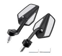 VIPIH CNC Aluminium Black Bar End Mirror Set 7/8" Universal Fit per Rearview Mirrors