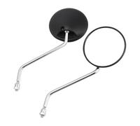 VIPIH Universal Round Mirrors per Scooter Moped 8mm Clockwise with Chrome Stem PAIR