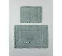 Vipiri Bona - Set di tappetini da bagno in cotone, 60 x 90 + 40 x 60 cm, verde scuro, India, 1 set di tappetini da bagno da 60 x 90 + 40 + 60 cm, % 100 cotone