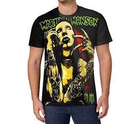 Viplili Marilyn Music and Manson Maglietta Comoda a Maniche Corte da Uomo Unisex Girocollo alla Moda, Nero , M
