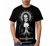 Viplili Marilyn Music and Manson - Maglietta da uomo a maniche corte, unisex, girocollo, alla moda, Nero , M