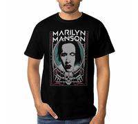 Viplili Marilyn Music and Manson - Maglietta da uomo a maniche corte, unisex, girocollo, alla moda, Nero , S