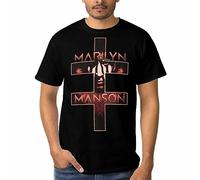 Viplili Marilyn Music and Manson - Maglietta da uomo a maniche corte, unisex, girocollo, alla moda, Nero , XXL