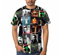 Viplili Marilyn Music and Manson - Maglietta da uomo a maniche corte, unisex, girocollo, alla moda, Nero , XL