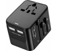 ViPlug Adattatore Universale da Viaggio, Presa Universale da Viaggio con 2 USB-C e 2 USB-A, Adattatore Spina Internazionale 5-in-1 per EU/Regno Unito/Stati Uniti/Australia e 200+ Paesi