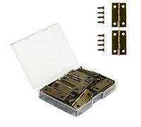 VIPMOON 29 x 17mm Mini Cerniere Bronzo, 30 Pezzi Legno Piccole Acciaio Inox Cerniere Mobili a Scomparsa per Legno con 150 Viti per Armadio, Cassapanca