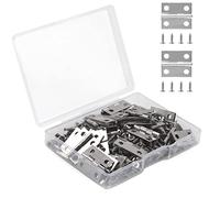 VIPMOON 50pz Cerniere Legno Piccole, 18 x 15mm Cerniera per Legno Cerniere a Scomparsa Acciaio Inox con 200 Viti Cerniere per Scatole Giocattolo, Fai da Te, Mobili, Artigianato in Legno (Argento)