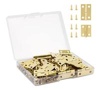 VIPMOON Mini cerniere, cerniera piatta invisibile in acciaio inox durevole e robusto, piccola cerniera per scatola di gioielli, cassetti, accessori fai da te (oro, 24 x 15 mm+18 x 15 mm)