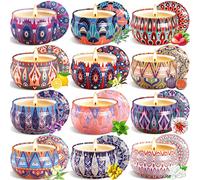 VIPNAJI 12Pcs Candele Profumate Regalo,Regalo Donna,Set Candele Profumate,Cera di Soia Naturale,per Anniversario Natale San Valentino Festa della Mamma Yoga, Decorazione