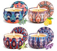 VIPNAJI 4Pcs Candele Profumate Regalo,Regalo Donna,Set Candele Profumate,Cera di Soia Naturale,per Anniversario Natale San Valentino Festa della Mamma Yoga, Decorazione