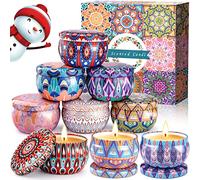 VIPNAJI 9Pcs Candele Profumate Regalo,Regalo Donna,Set Candele Profumate,Cera di Soia Naturale,per Anniversario Natale Festa della Mamma Yoga, Decorazione