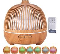 VIPNAJI Diffusore di Oli Essenziali, Diffusore di Aromi Ultrasuoni, Umidificatore 550ml, Luce Notturna, Purificatore d'Aria - 7 Colori a LED, Timer/Super silenzioso,per camera da lett,ufficio ect