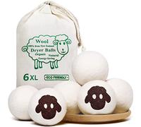 VIPNAJI Palline per Asciugatrice, palline di lana per asciugatrice Un'alternativa ecologica agli ammorbidenti, 100% pura lana,Naturale e Riutilizzabile,XXL in confezione da 6 (7.5cm Diametro)