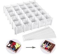 VIPNAJI Separatori per Cassetti in Plastica, 16 Pezzi / 32 x 7cm, Divisori per Cassetti Regolabili, Organizzatore per Cassetti, Divisori per cassetti per Camera da letto, Bagno, Ufficio, Cucina