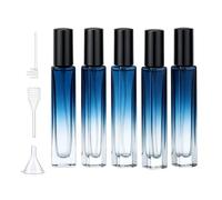 vipolishtry Confezione da 5 flaconi spray quadrati blu da 10 ml per profumo