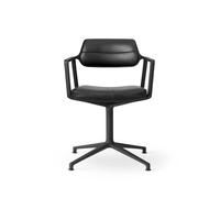 Vipp 453 Sedia Girevole con Piedini Per Pavimento Nero/ Pelle Nero