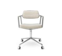 Vipp 453 Sedia Girevole con Ruote in Alluminio/ Bianco Sporco/ Grigio Chiaro