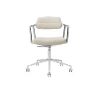 Vipp 453 Swivel+ Sedia Girevole con Ruote in Alluminio/ Bianco Sporco/ Grigio Chiaro
