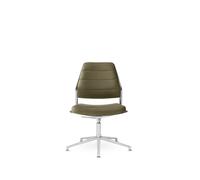 Vipp 454+ Sedia Girevole Con Scivoli Lucido/Pelle Bosco