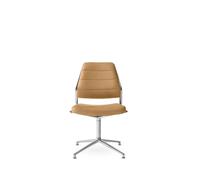 Vipp 454 Sedia Girevole con Slitte Pelle Lucida/Cammello
